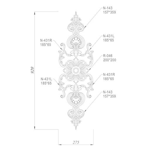 Decorative set of flower wall decor oak